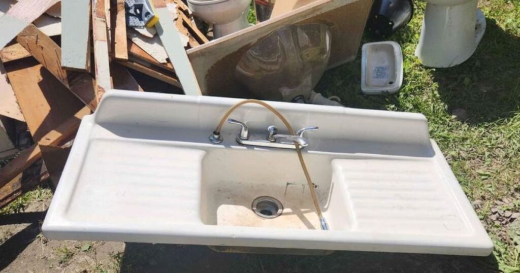 old cast iron sink